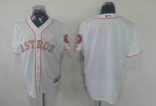 Astros Blank White USMC Cool Base Stitched MLB Jersey - Click Image to Close